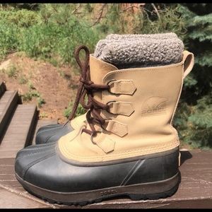 Sorel Kanananskis Winter Boots Tan Black Women's Size 9